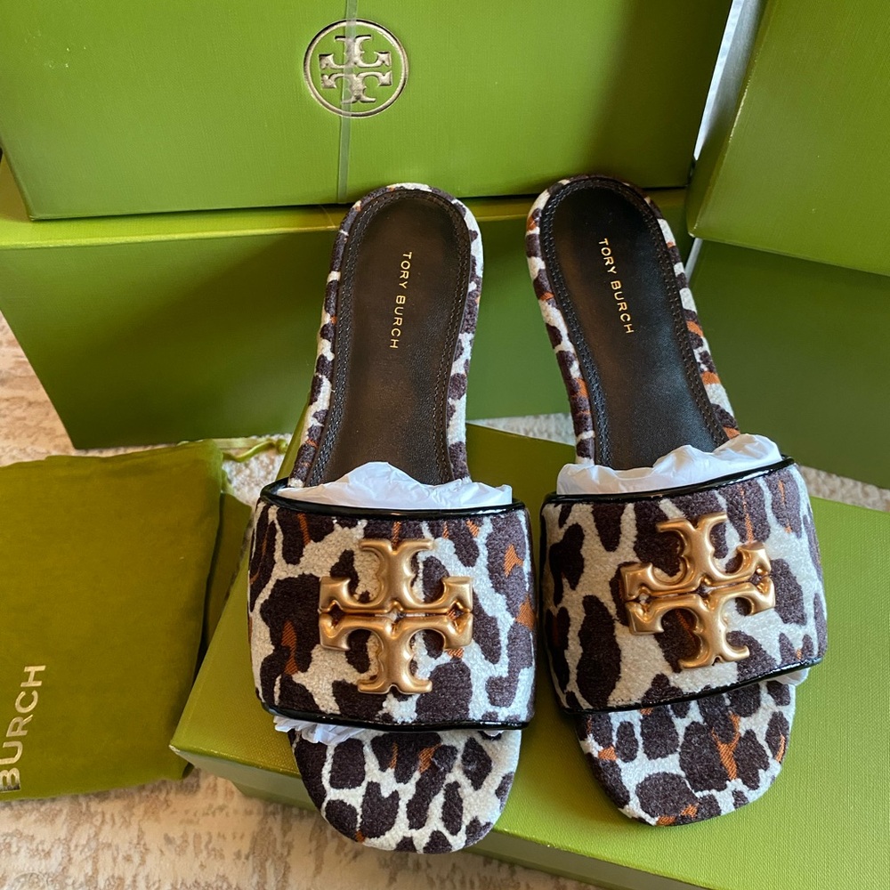 Tory Burch Leopard Slide Sandals in Brown - Picture 3 of 8